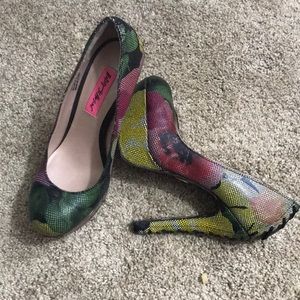Betsey Johnson Floral Corset Heels